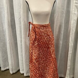 Vintage Hawaiian Wrap Maxi Skirt